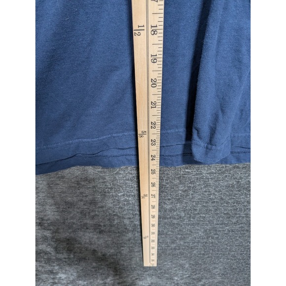 St Louis Rams NFL Long Sleeve V-Neck Graphic T-Shirt Blue Striped Sleeves Mens M - Picture 3 of 5